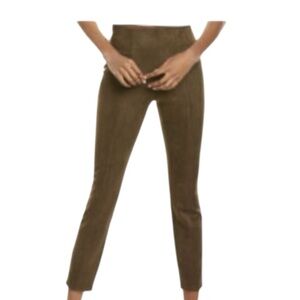 Anthropologie Womens Forest Green Faux Suede High-Rise Zip‎ Bottom Pants Size 31